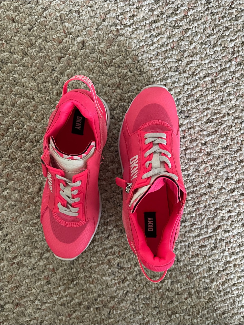 DKNY Hot Pink Platform Sneakers with Silver Accent 36 Woman’s 6 - Picture 7 of 7